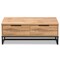 Baxton Studio Franklin Modern Oak Brown Finished Wood and Black Finished Metal 2-Drawer Coffee Table 180-11208-Zoro - alternate 7